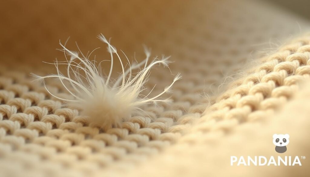 poils sur tissu